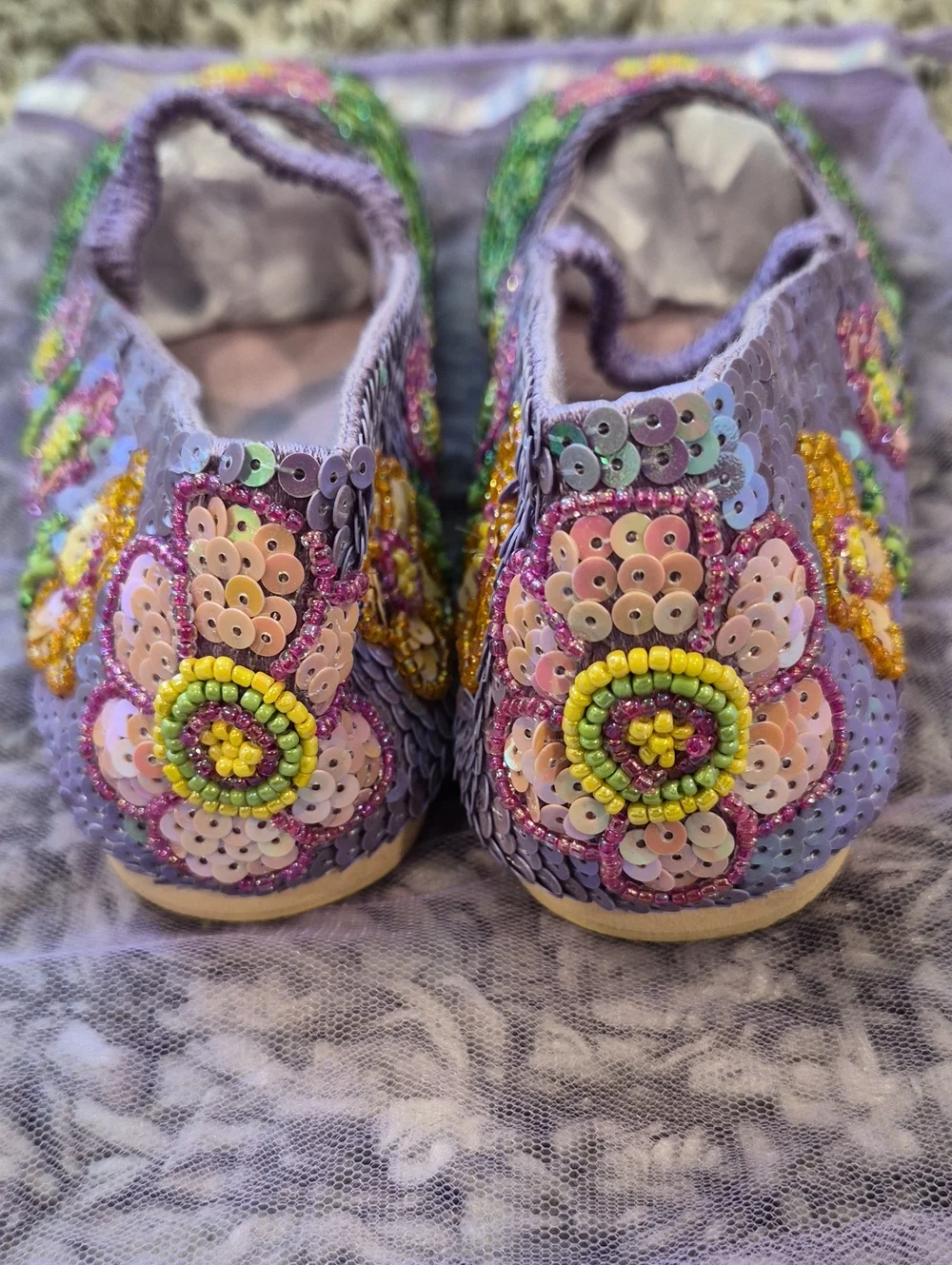 Fairy Dreams Beaded Floral Mary Jane Shoes